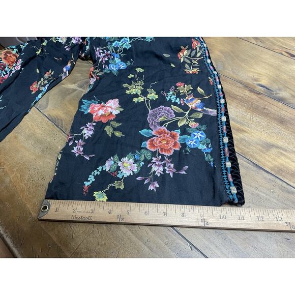 Johnny Was Workshop Floral Embroidered Wide Legs Pants Medium - Picture 9 of 10